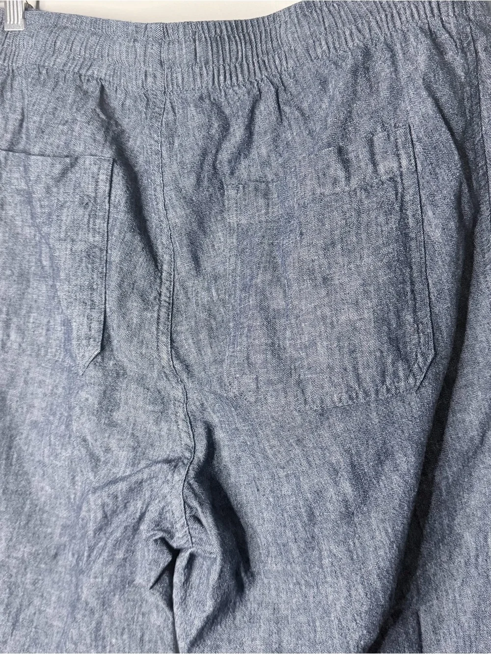 Sun + Stone Men's Chambray-Style Drawstring Joggers in Blue